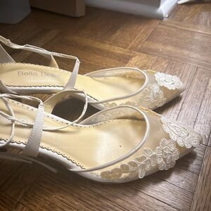 Bella Belle Atina Ivory Lace Wedding Heels
